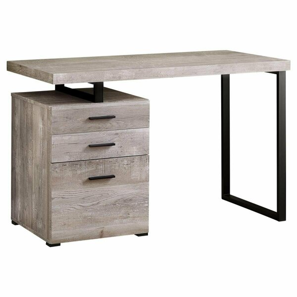 Daphnes Dinnette 48 in. Taupe Reclaimed Wood & Black Metal Computer Desk DA3593927